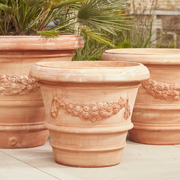 Arezzo Extra Large Italian Terracotta Pot with ornate detailing