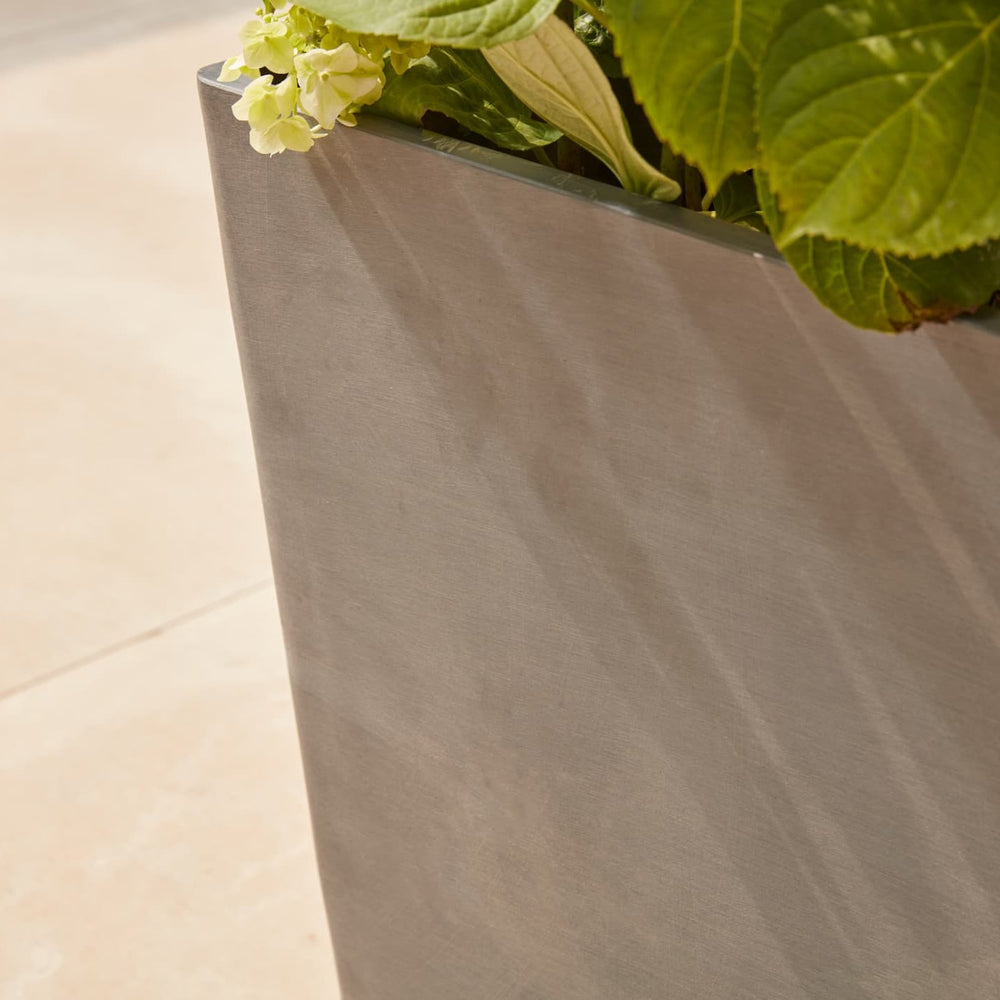 Smooth, matte-finish surface of the EcoPots Extra Large Wheeled Trough, showcasing its contemporary design.