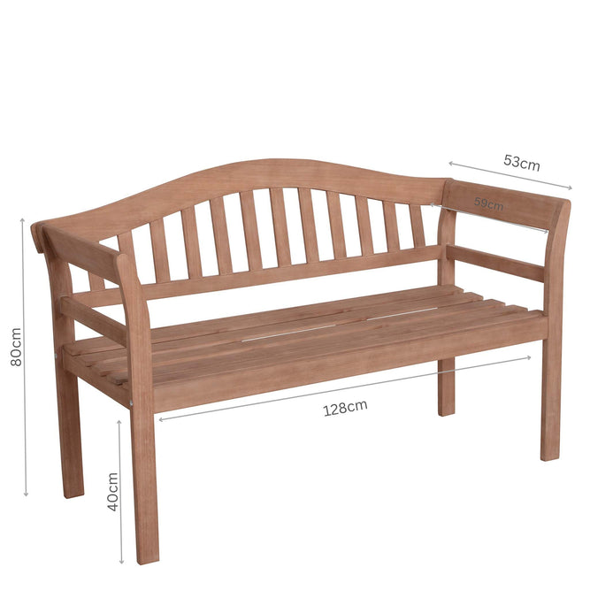 Repton Teak Queen Bench | 2 Seater Wooden Garden Bench | Gardenesque