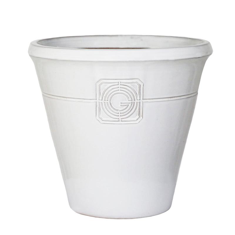 White Outdoor Plant Pot - Loudon - 2 Sizes at Gardenesque