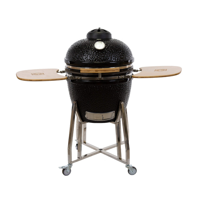 large black kamado barbecue grill